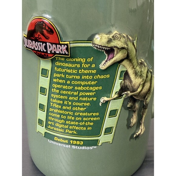 Jurassic Park Coffee Tea Mug Cup Green 3D Dinosaur 5” EUC - Picture 2 of 7